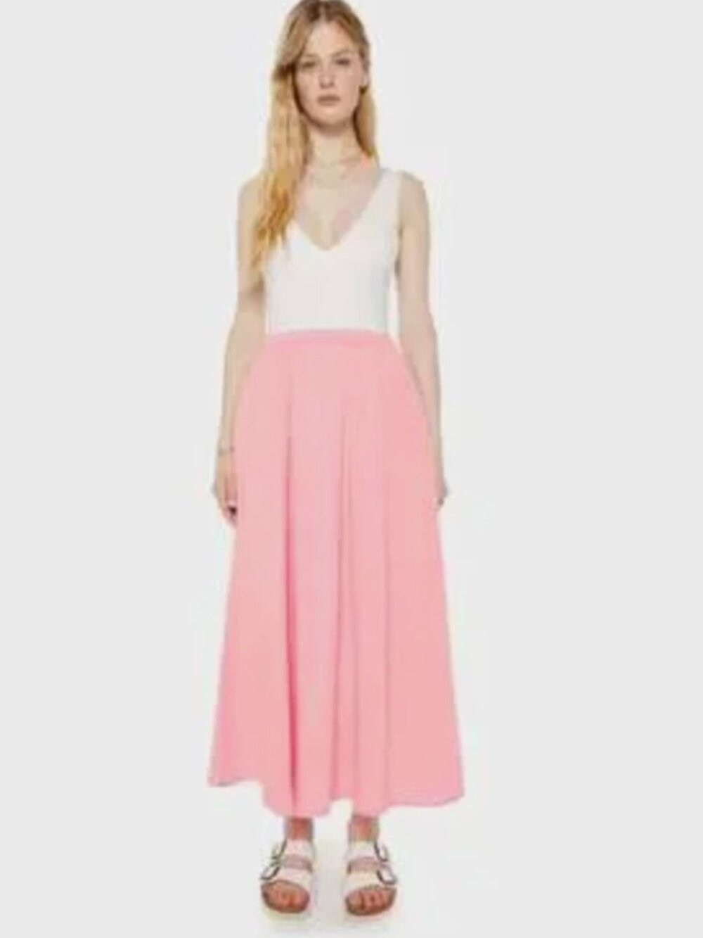 NEW Xirena Deon Skirt Rose Mallow Pink Maxi 100% Cotton USA Made Pockets Size XS